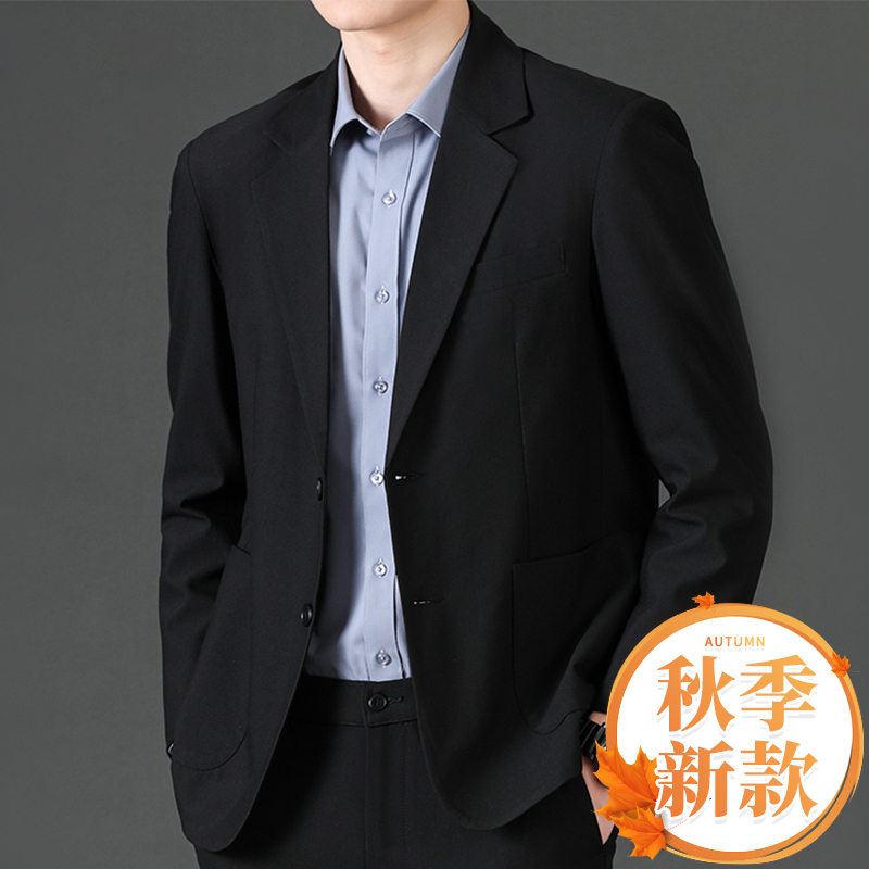 啄木鸟西服套装男士冬装结婚礼服2025秋冬新款加绒加厚西装外套木高清大图