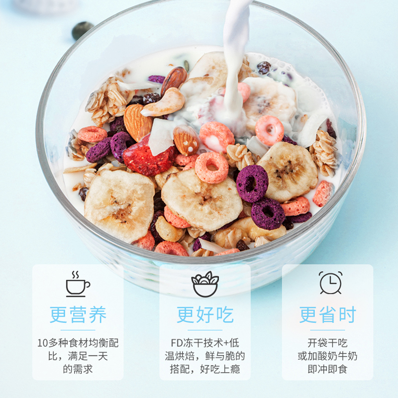 [休闲燕麦]西麦水果坚果烘焙燕麦片350g*2袋装即食早餐代餐速食休闲零食燕麦脆非油炸非膨化西澳阳光