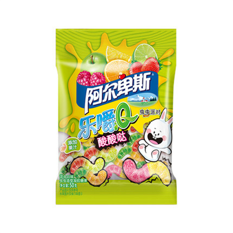 5种口味组合装阿尔卑斯乐嚼Q60g*5袋混合装果汁软糖 多口味橡皮糖儿童糖果小零食