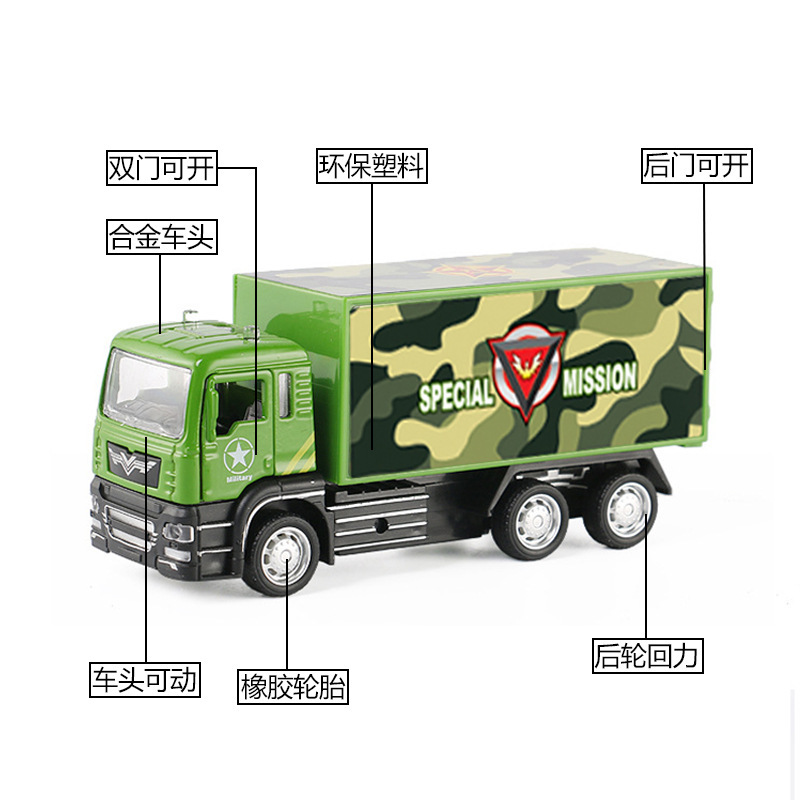 【1个装】军事系列合金战车玩具模型1:55 导弹车 火箭车 货运车任选一款