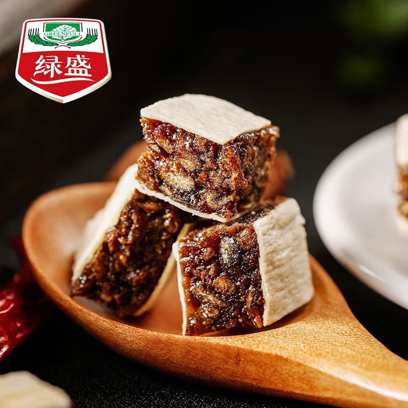(2个口味随机搭配)绿盛牛肉丁40g*5袋多口味糖果包装休闲零食牛肉粒即食小吃 牛肉丁果味芝麻味组合40g*5