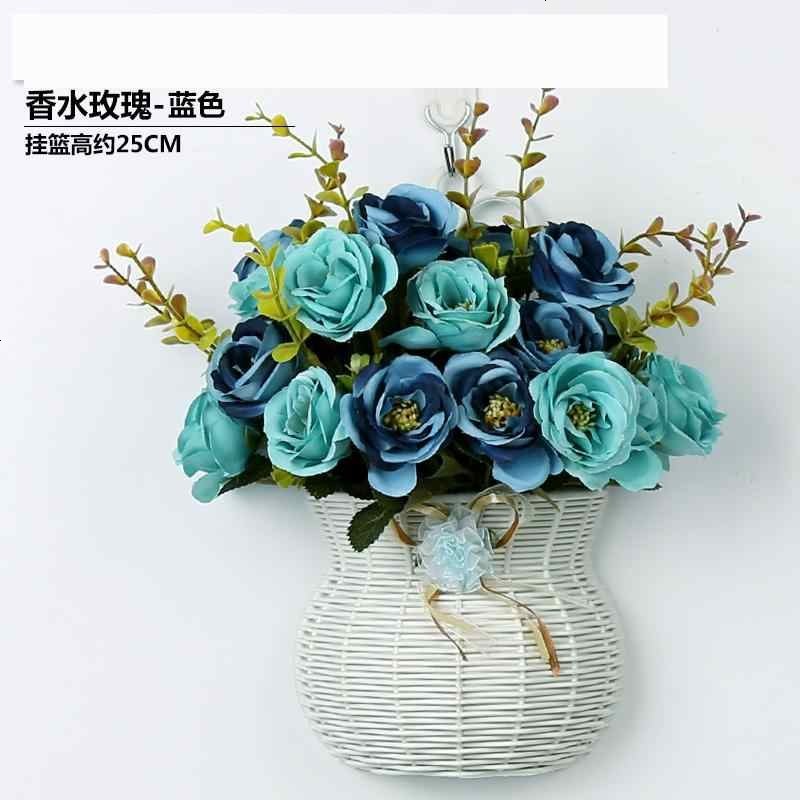 塑料花 仿真花饰品挂篮仿真餐桌绿植壁挂客厅仿真花装饰干花藤条茶几玫瑰假花蝴蝶兰花