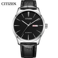西铁城(CITIZEN)手表 自动机械小牛皮表带商务机械表男NH8350-08EB