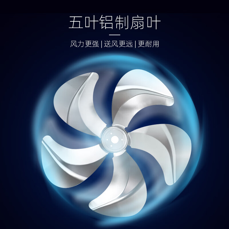 美的工业电风扇家用落地扇大型立式商用摇头大风量强力大功率金属风扇客厅宿舍办公室工厂 FS45-23A(金属五叶)高清大图