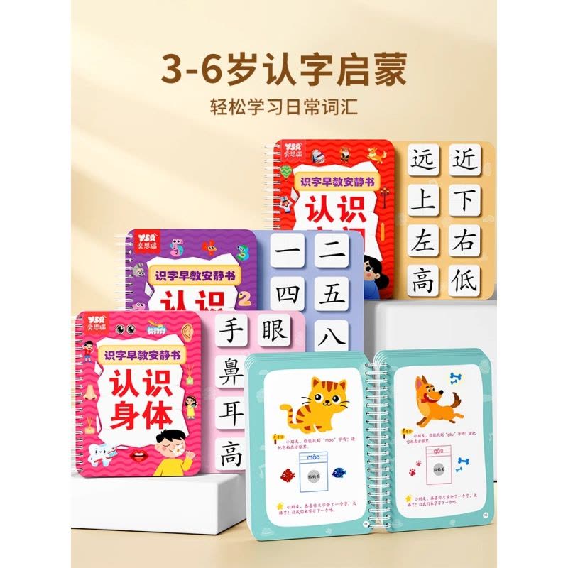 识字书幼儿认字早教安静书儿童启蒙幼儿园认字全套宝宝识字卡片图片