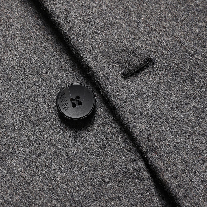 啄木鸟毛呢外套男2025冬季新款中山装羊毛大衣中老年爸爸呢子夹新高清大图