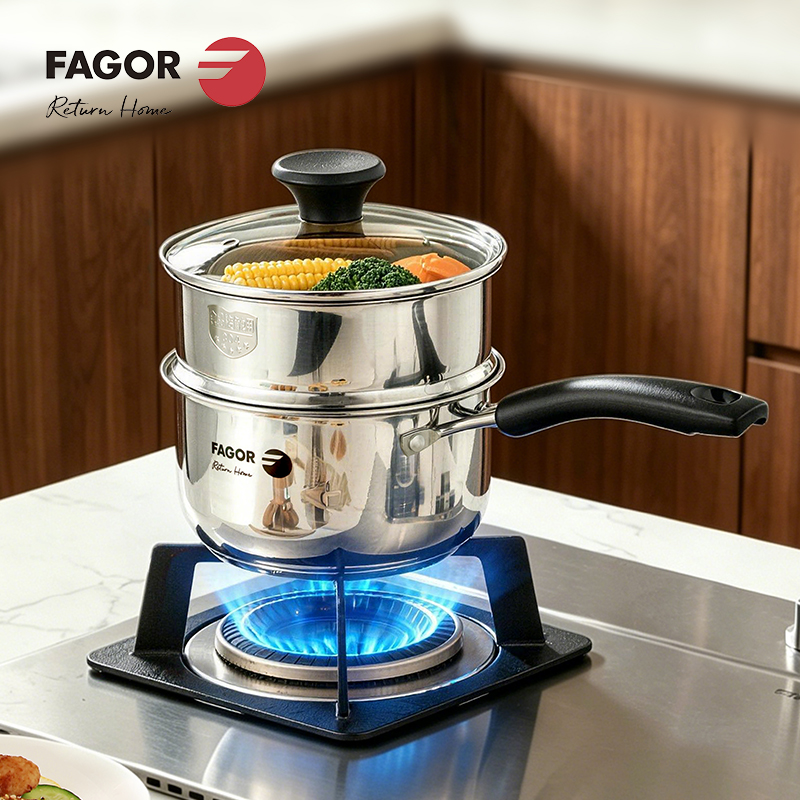 法格(FAGOR) 家用厨房烧菜双层304不锈钢蒸煮锅16cm FG-HNG1503