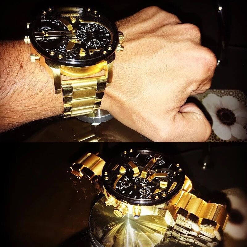 diesel迪赛男士手表石英表mrdaddy表盘直径57mm不锈钢时尚休闲dz7333