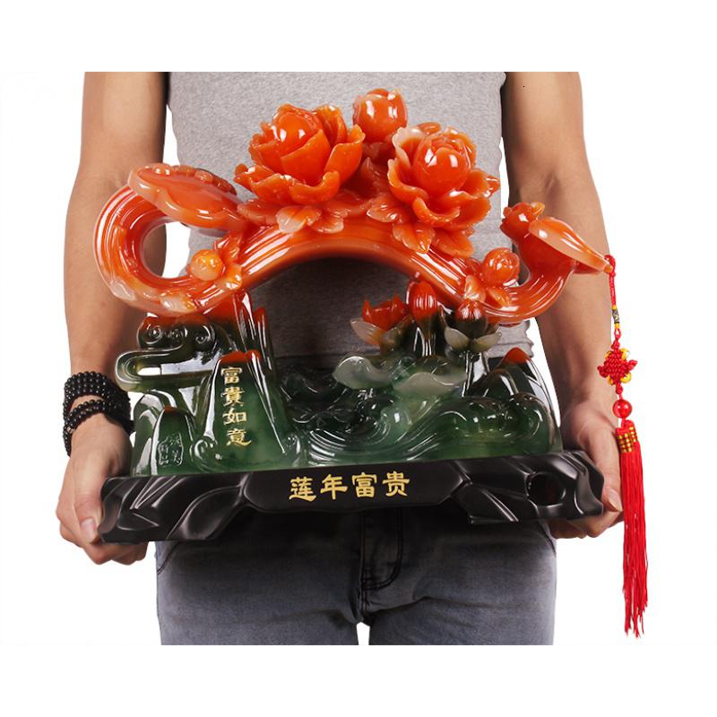 家柏饰(CORATED)富贵玉如意牡丹花摆件创意婚庆结婚礼品高婚新婚家居客厅饰品高清大图
