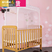 宝宝防蚊防摔全密封婴儿床蚊帐玻纤支架拉链有底蚊帐三维工匠 默认尺寸 柠檬绿长118*宽58*高120cm