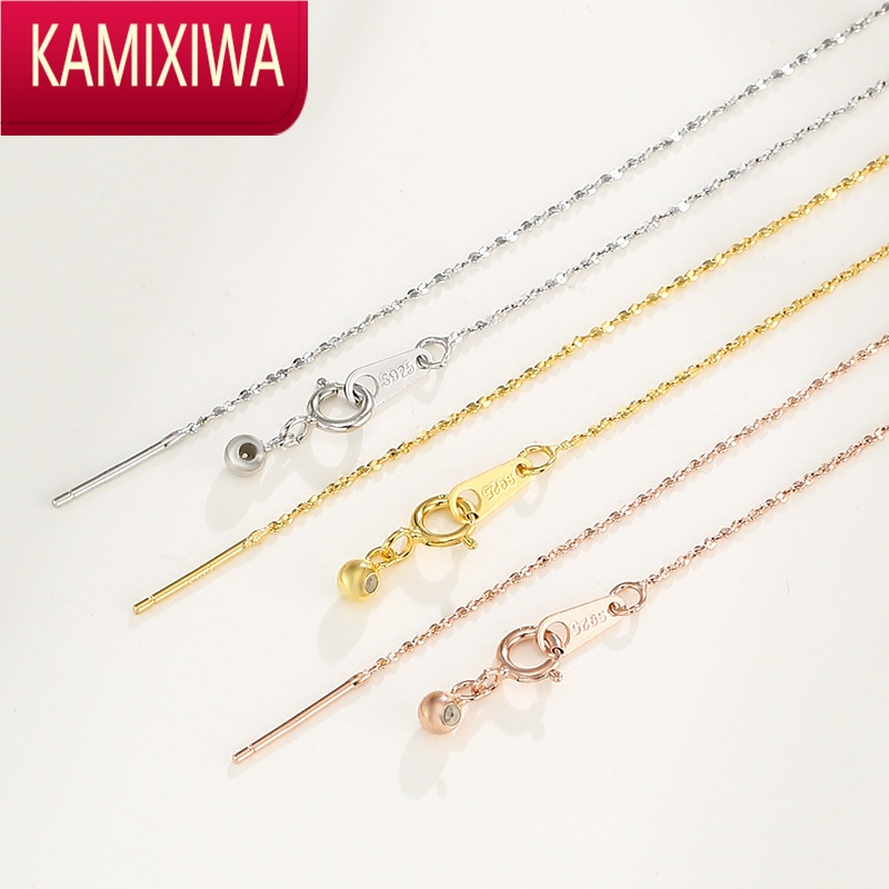 KAMIXIWA金项链女素链针式链肖邦链穿珠蛇骨链彩金锁骨毛衣链