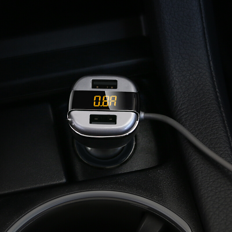 先科(SAST)AY-T52S 12-24V 多功能带线车载充电器 灰色