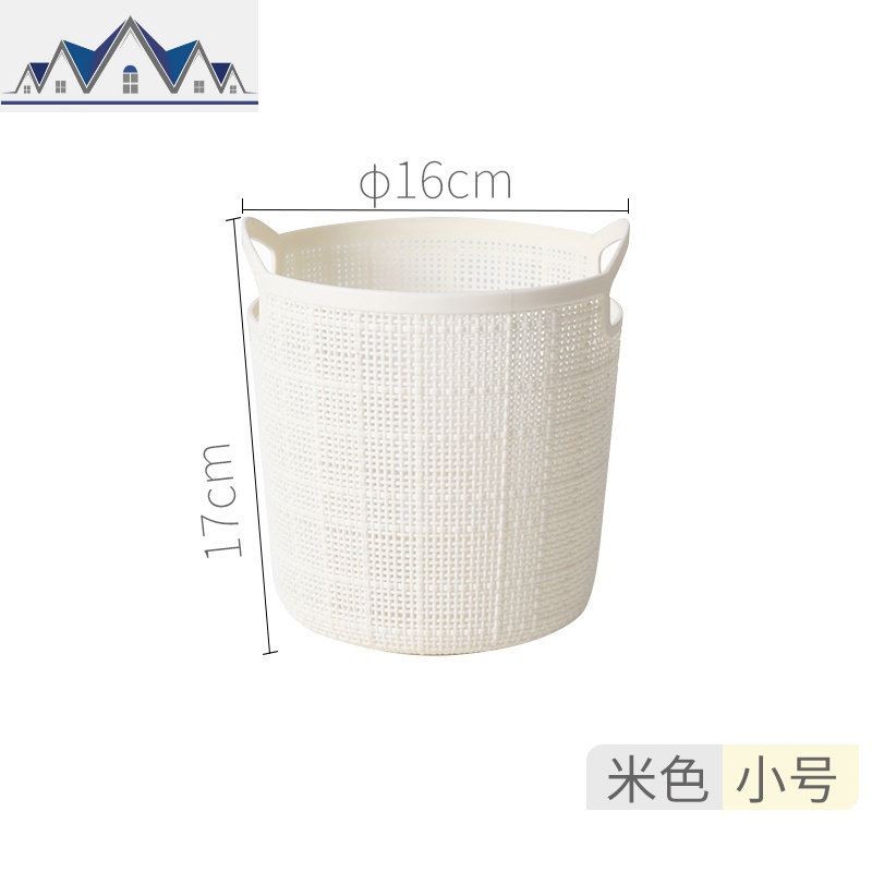 仿麻布纹塑料脏衣篮卫生间收纳筐阳台收纳篮洗衣篮手提脏衣篓 三维工匠高清大图