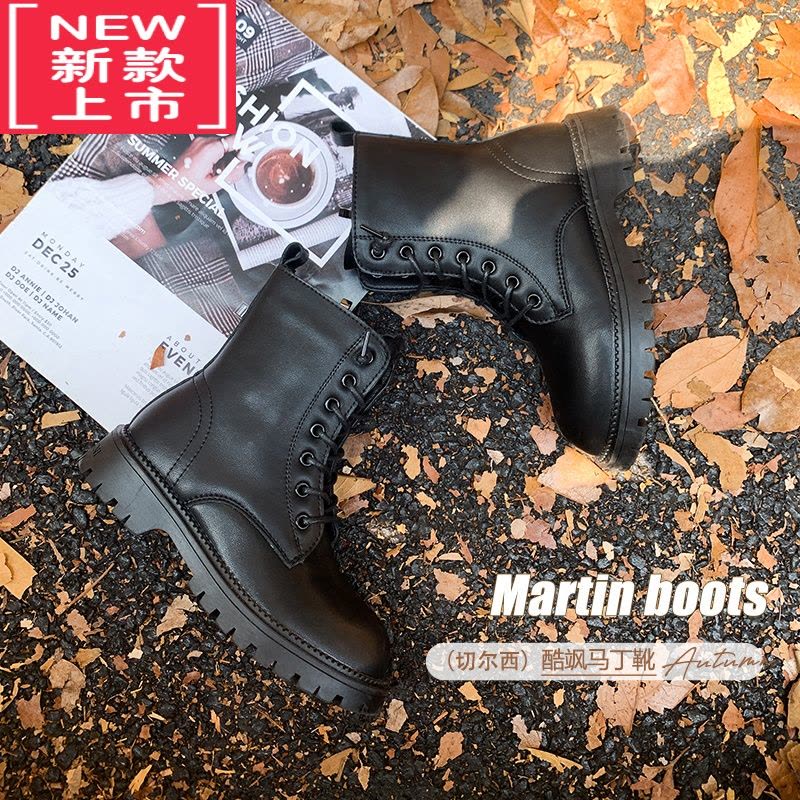 可莉允Amybaby女童马丁靴儿童靴子皮鞋贴皮亲子鞋2022新款炸街小童皮靴图片