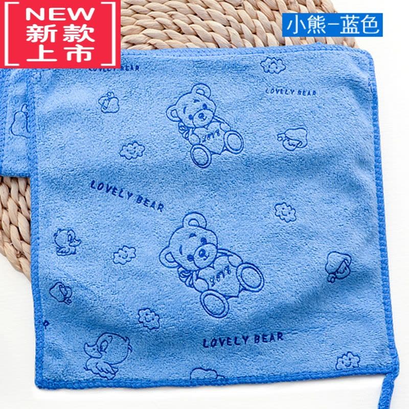 可莉允幼儿园毛巾挂式儿童专用小方巾带挂钩卡通四方手帕洗脸比吸水图片