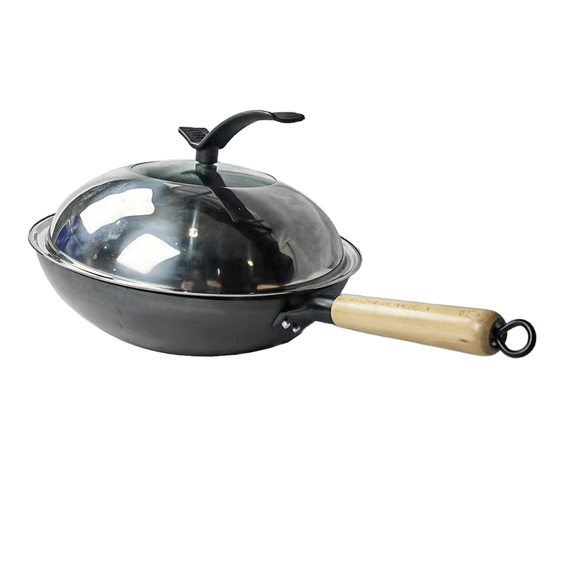 妙简乐 带盖炒菜铁锅 32cm 个高清大图