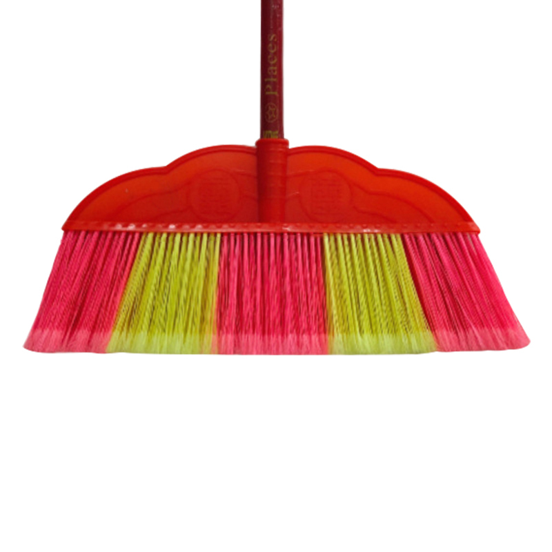 卡质 扫把塑料扫把宽头加厚扫把木杆扫把硬毛大扫除环卫 10个装