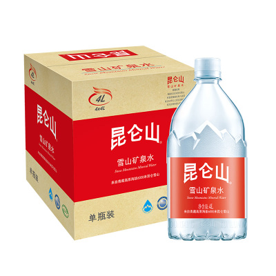 昆仑山高端矿泉水4L*4桶/箱饮用水天然矿泉水桶装整箱家庭装