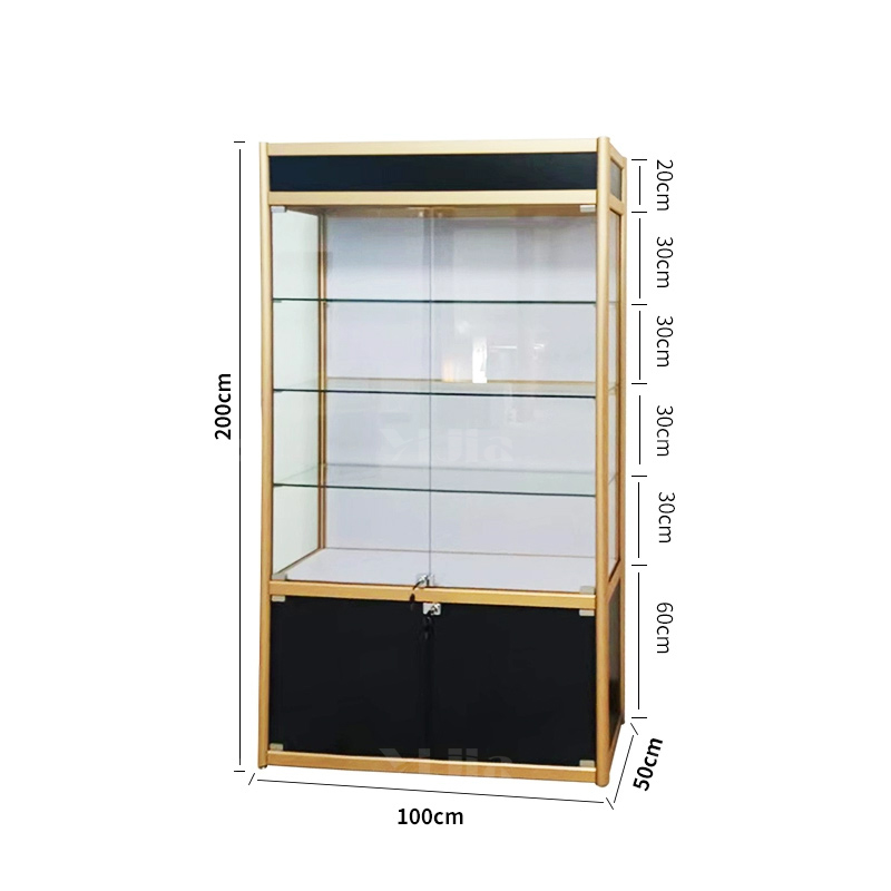 翌嘉YJ4123111 玻璃展柜奖牌奖杯展示柜展架模型产品陈列柜 1000*500*2000高清大图