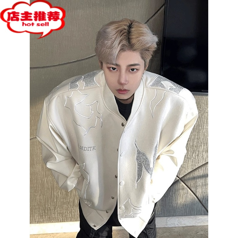 SHANCHAO美式复古cleanfit外套男款高街vibe飞行员夹克高级感棒球服