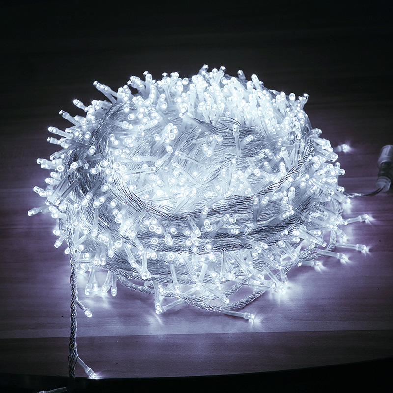 led灯串彩灯闪灯串灯星星户外灯五条装暖白其他颜色请备注30米300灯插