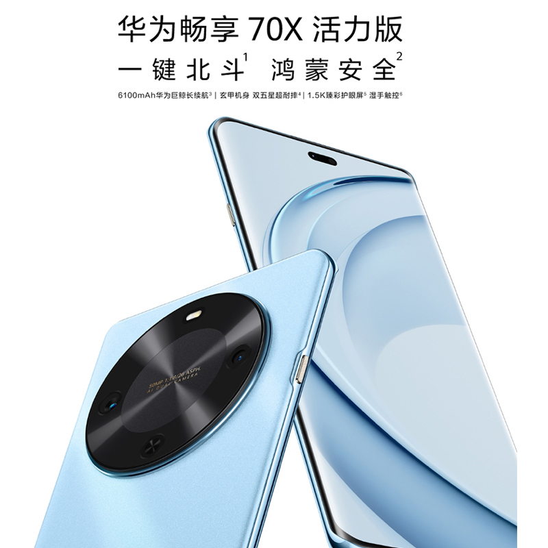 华为畅享70X 活力版 256 雪域白 支持北斗卫星消息 巨鲸6100mAh电池 40W快充 4G双卡 双五星超耐摔 鸿蒙手机高清大图