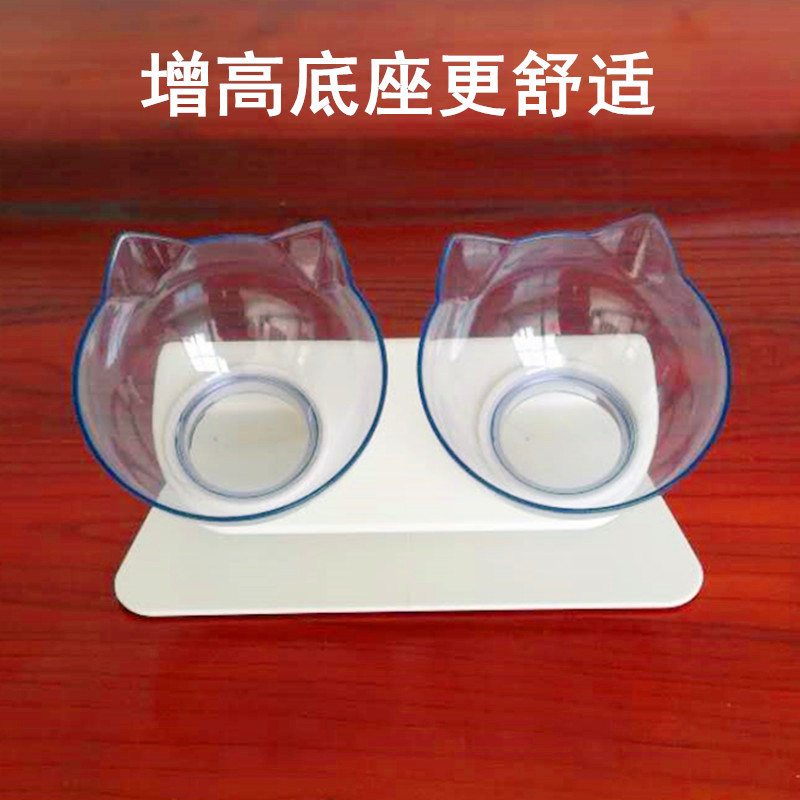 猫碗 双碗 保护脊椎宠物碗猫盆猫粮饭盆碗斜口碗倾斜猫食盆猫用品高清大图