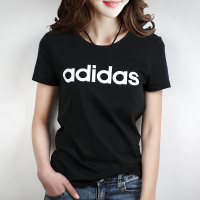 阿迪达斯短袖运动服女装跑步宽松圆领透气T恤DP2361
