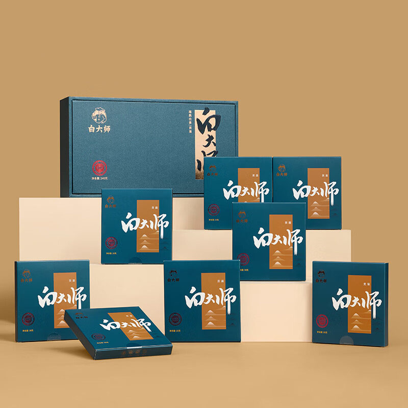 白大师 2018年 贡眉福鼎白茶小方片礼盒装 240g(30g*8)高清大图