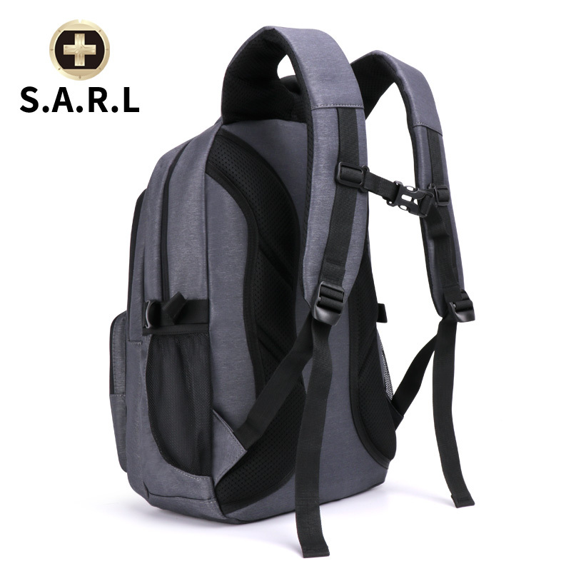 S.A.R.L瑞士双肩电脑包15.6英寸商务休闲旅行包双肩背包男女通用SW-58009 灰色