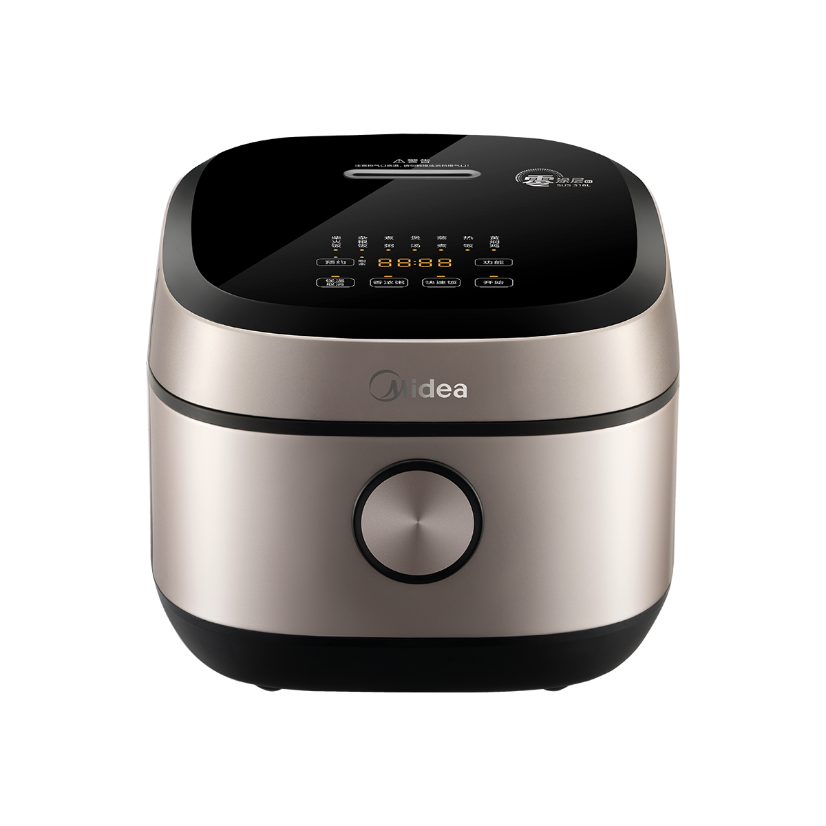 美的(Midea)0涂层电饭煲IH无涂层4L大容量316L不锈钢内胆家用多功能智能电饭锅 MB-HC459S GM