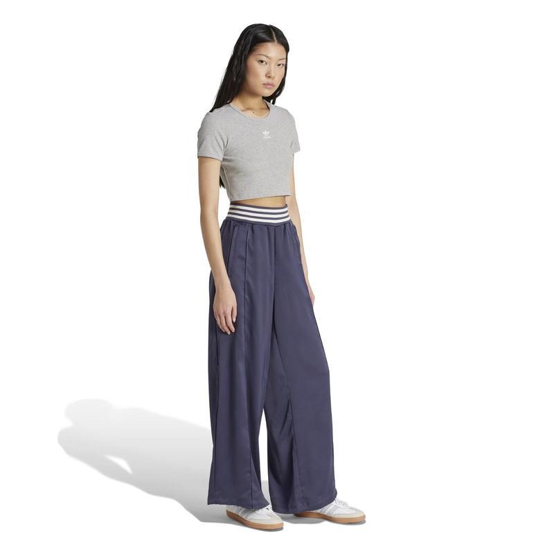 Adidas/阿迪达斯运动长裤女复古阔腿丝光面料弹力舒适日常百搭宽