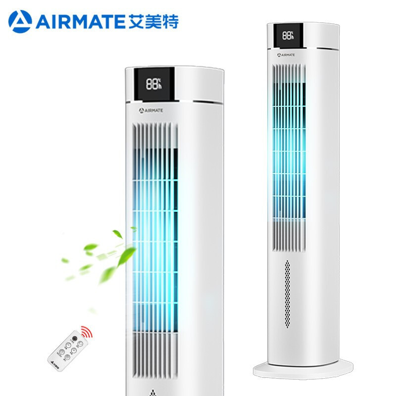 艾美特(Airmate)家用智能塔式节能遥控制冷小空调扇塔扇 办公移动加湿UV杀菌电单冷风扇水冷风机 CC-R13