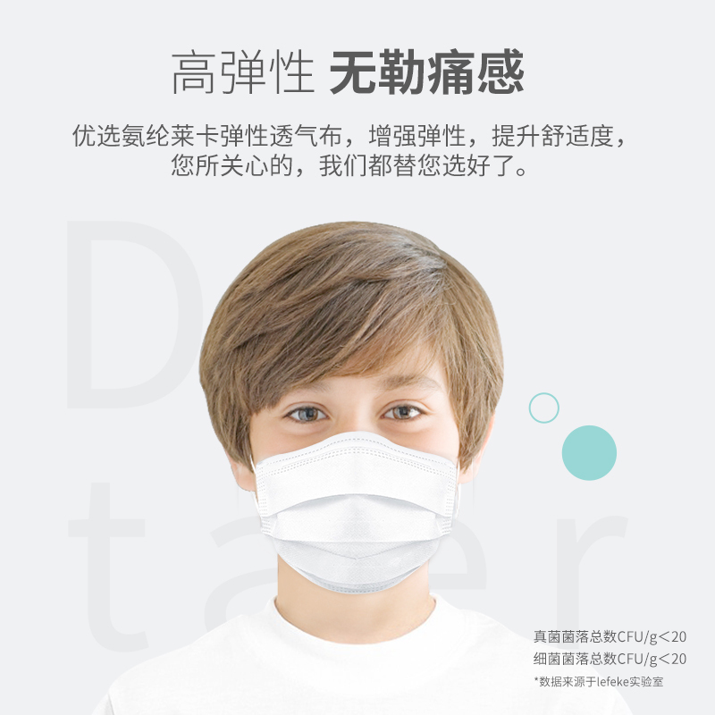 秝客(lefeke)医用耗材一次性儿童平面口罩10片装三层熔喷透气防尘防护非医用儿童口罩面罩白色10只装小孩儿口罩一次性