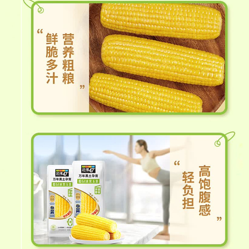 北纬47°玉米粗粮鲜果口感鲜嫩原生态好食材低GI水果鲜玉米220g*10个(包装随机)高清大图