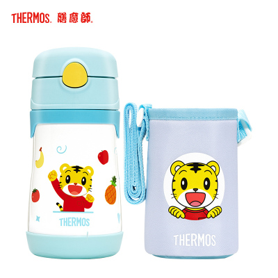 膳魔师(THERMOS)儿童保温杯316L不锈钢婴儿吸管杯幼儿园宝宝保温杯学生水杯女男305MLTCKC-350FS