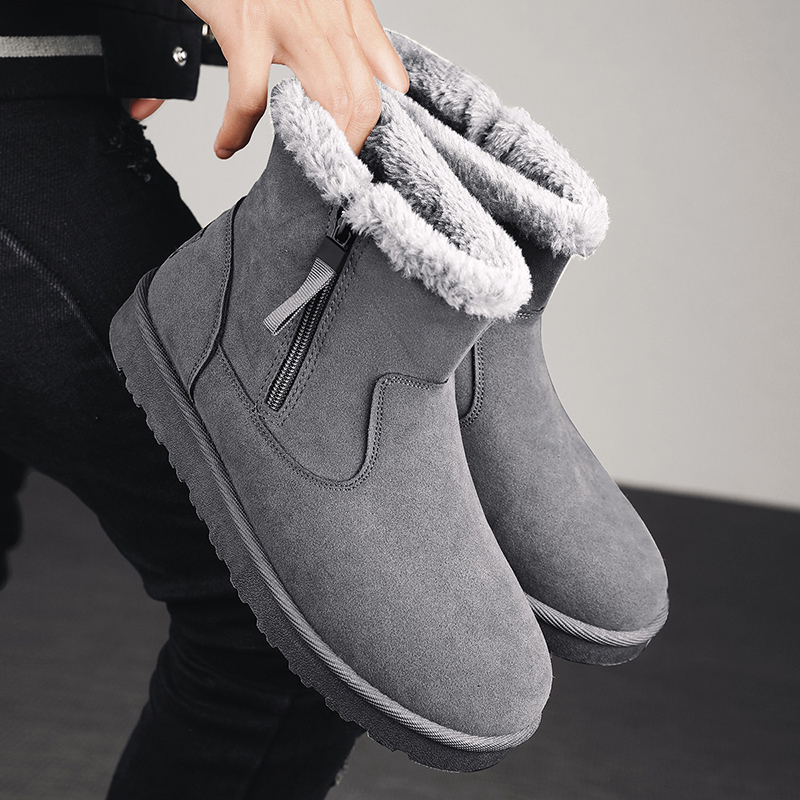 冬季雪地靴男加绒加厚保暖防滑东北户外穿的高帮棉鞋时尚休闲棉靴