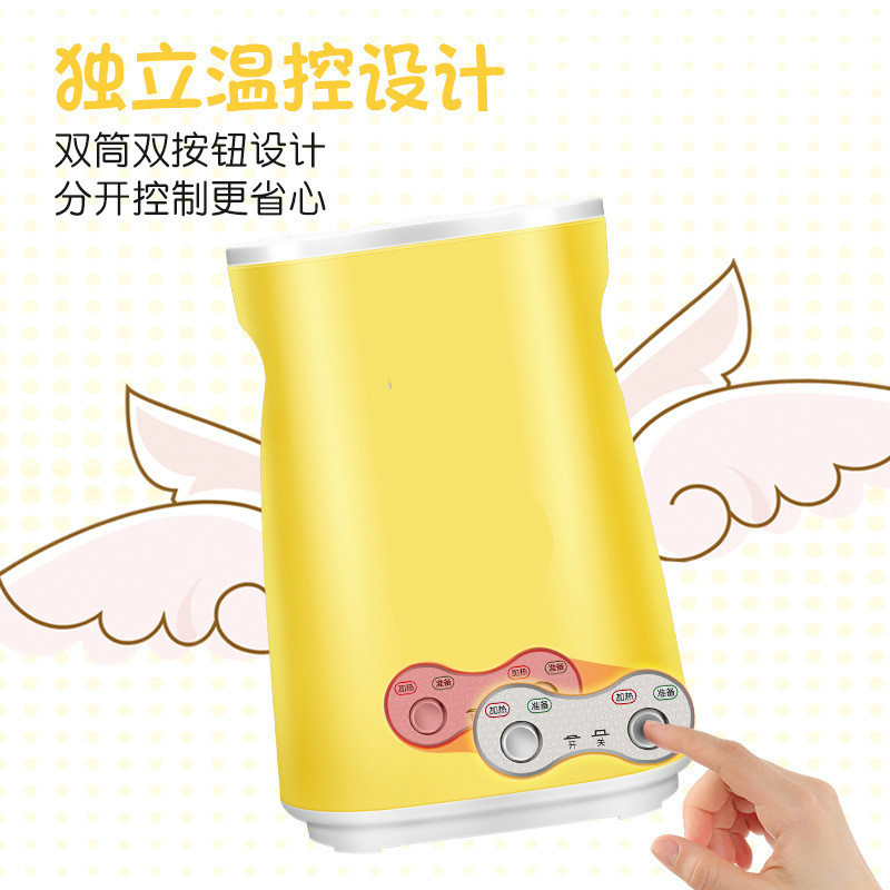 早餐机家用纳丽雅双筒鸡蛋杯蛋卷机煎蛋器煮蛋器全自动蛋包肠机 黄色