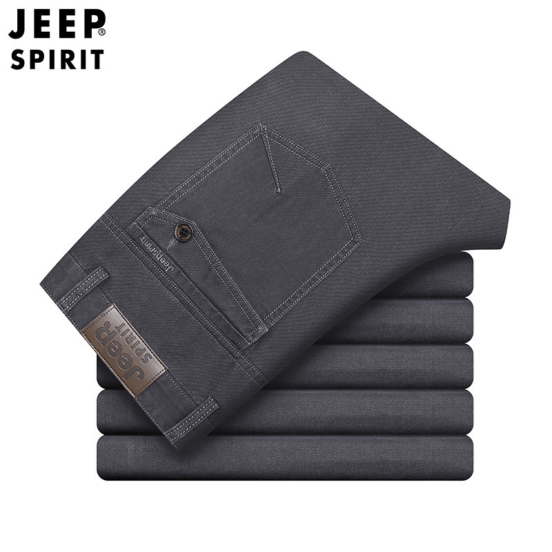 JEEP SPIRIT吉普男装男裤子男秋冬男士休闲裤宽松直筒休闲工装棉长裤高清大图