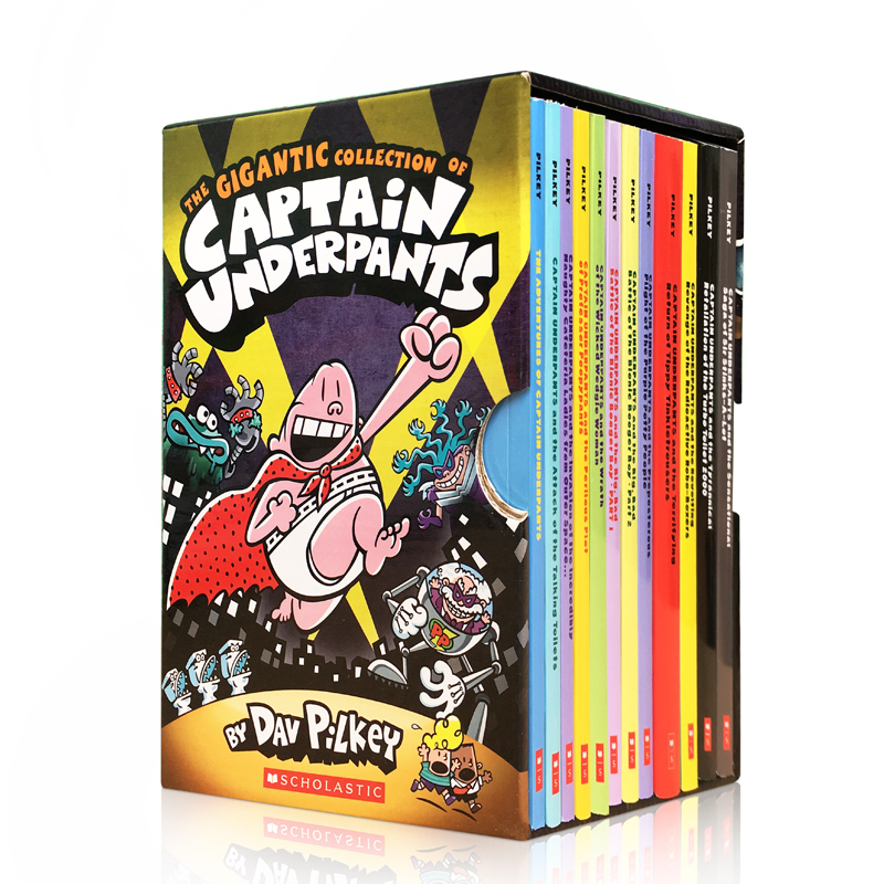 [正版]内裤超人队长12册The Gigantic Collection of Captain Underpants英文高清大图