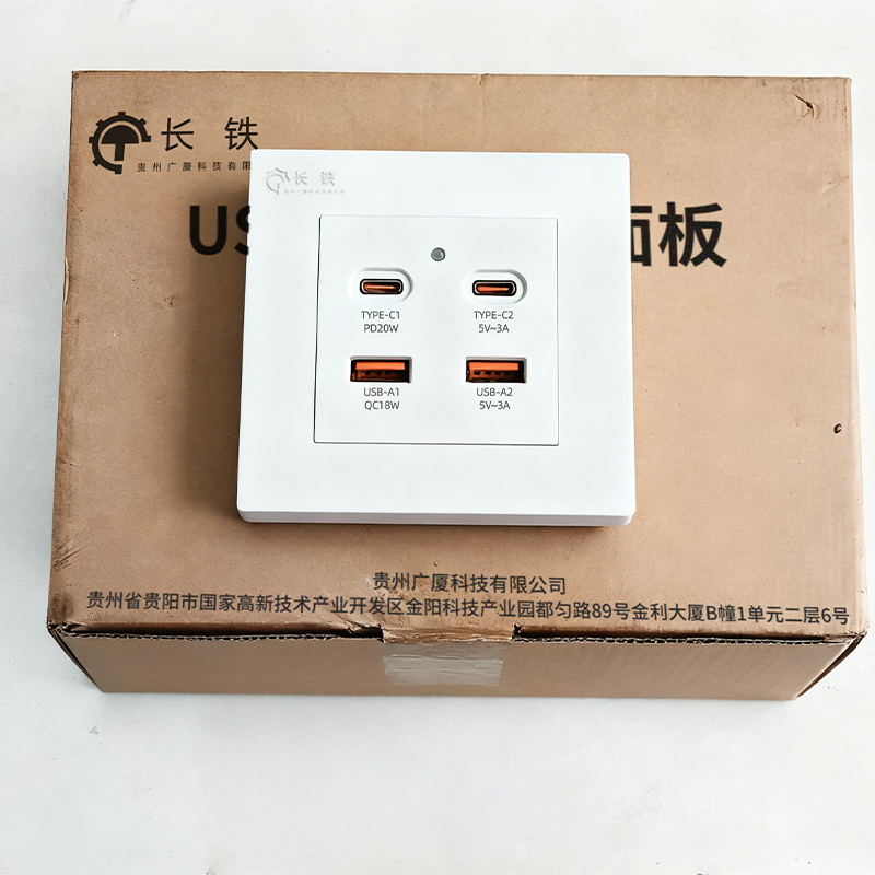 长铁 USB快充插座面板 220V 个高清大图