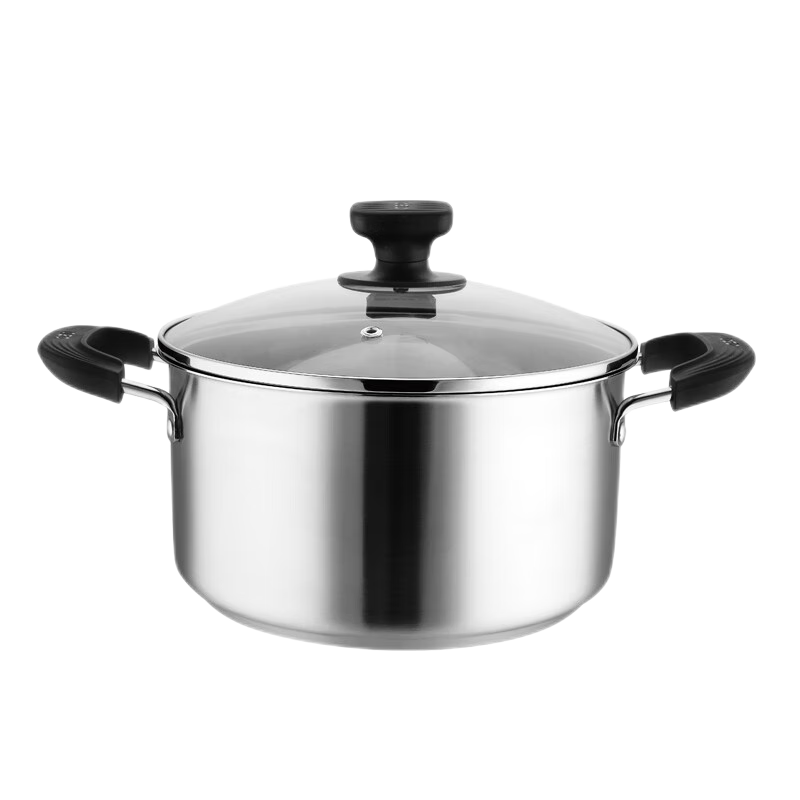庆展(QZQ)PT22-SF 口径22cm 食品接触级不锈钢汤锅加厚家用煮粥锅煮锅锅具燃气电磁炉炖锅