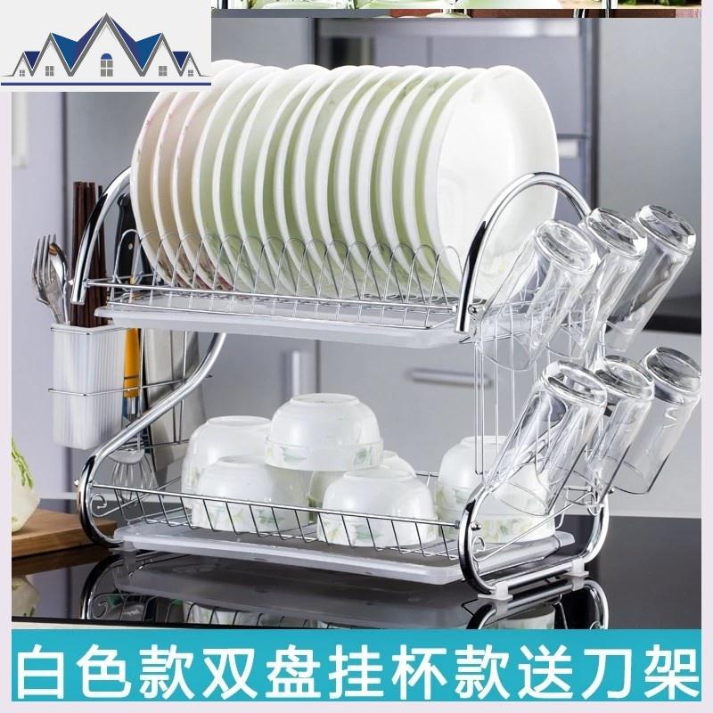 304厨房放碗架沥水架装碗筷收纳箱带盖碗柜不锈钢碗碟收纳盒 三维工匠收纳层架高清大图