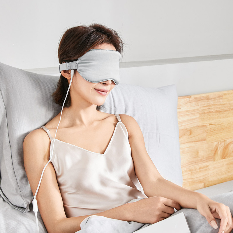 8H石墨烯真丝热敷眼罩小米生态链遮光透气眼罩舒缓眼疲劳睡眠眼罩