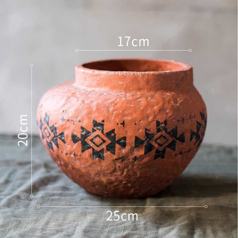 家柏饰(CORATED)印象摩洛哥 红陶花盆花器 非洲元素装饰器皿摆件杂货花园 印象摩洛哥B底部已打孔 大高清大图
