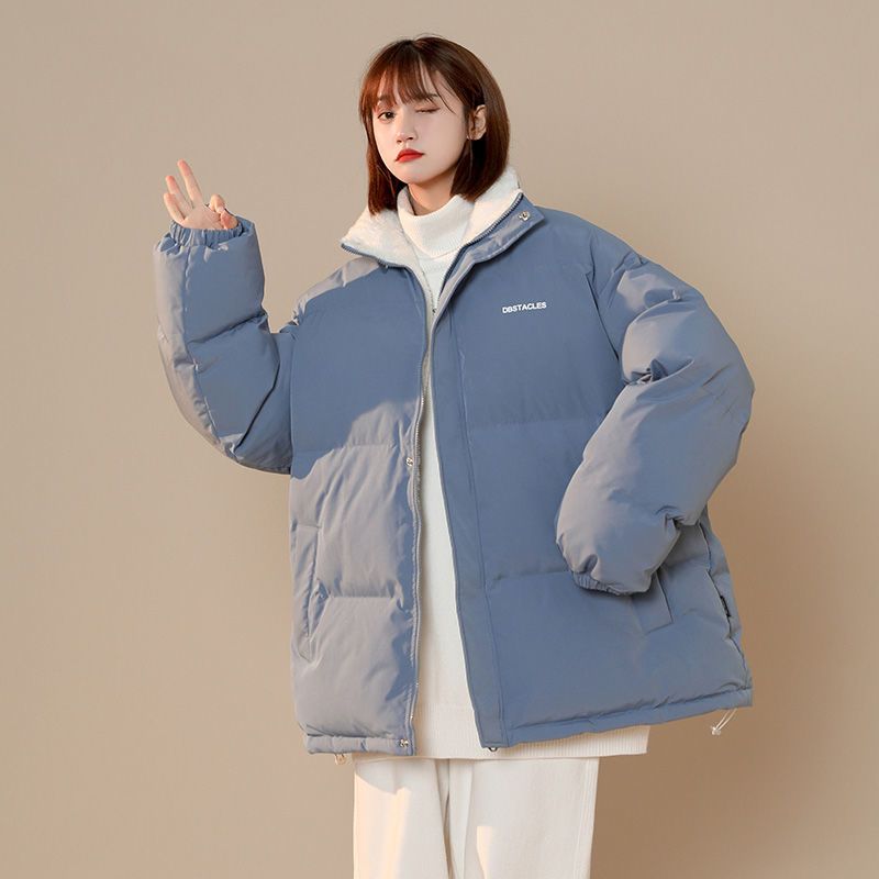 DEBRAND盐系羊毛绒棉衣外套女韩版小众百搭冬季加绒加厚保暖棉服