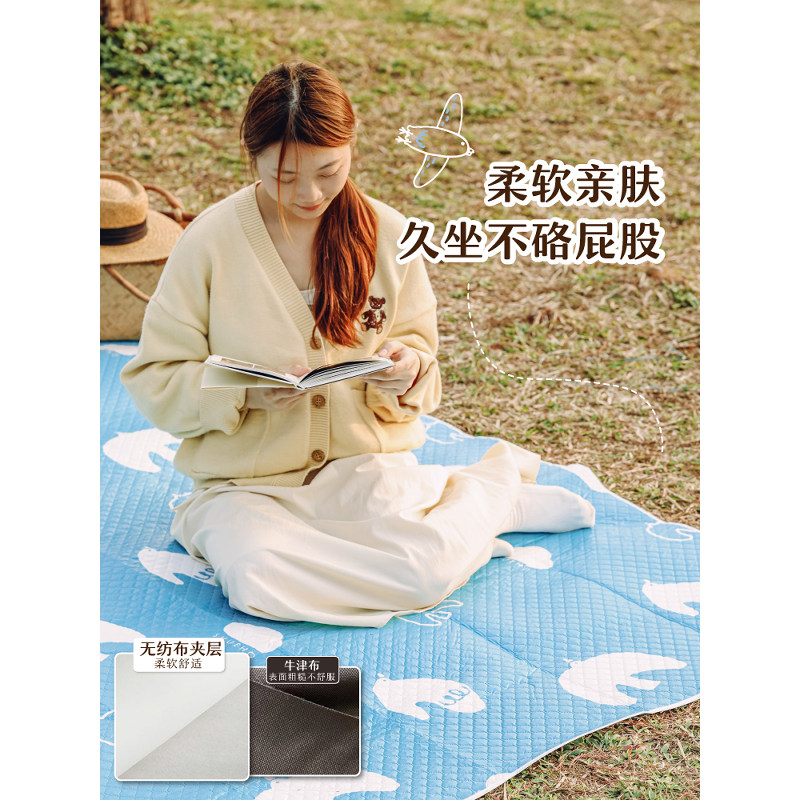 树可飞鸟集野餐垫防水防潮轻便外出草地户外露营便携春游沙滩垫子高清大图