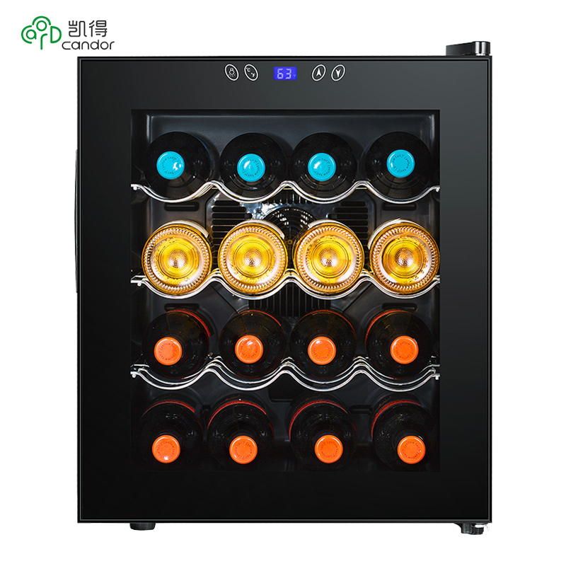 凯得.品味爱(candor) CW-48FD 电子红酒柜恒温酒柜 冰吧 茶叶柜 雪茄柜 红酒柜冰箱家用 16支装 48L