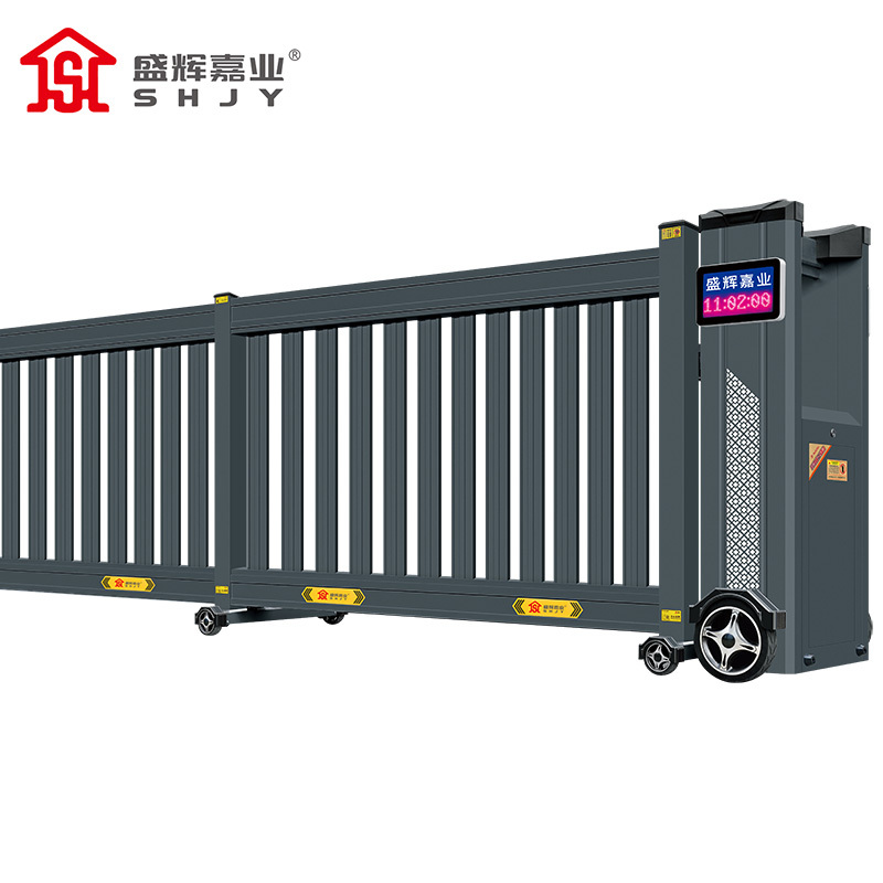 盛辉嘉业 电动分段滑门铝合金直线门段滑百叶自动伸缩平移门高清大图