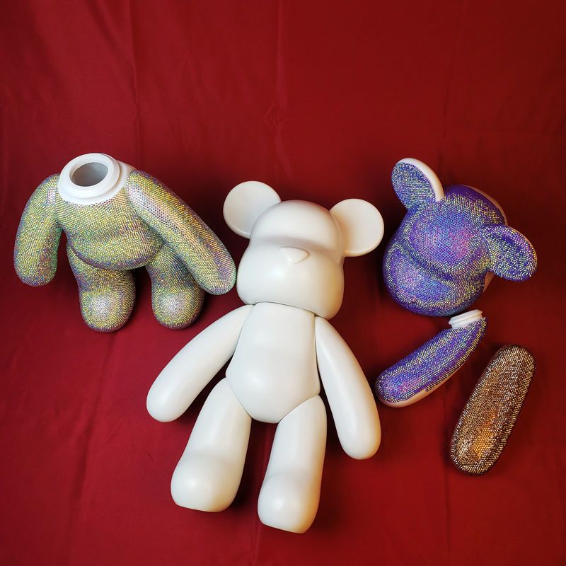 51cm大熊炫白材料包 51厘米暴力熊手工制作公仔diy贴钻熊玩偶材料包